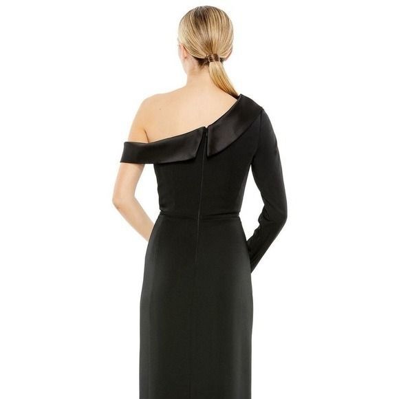 Ieena 26726 Mac Duggal Black Long Sleeve Drop Shoulder Evening Gown Size 14 NEW - Picture 6 of 11